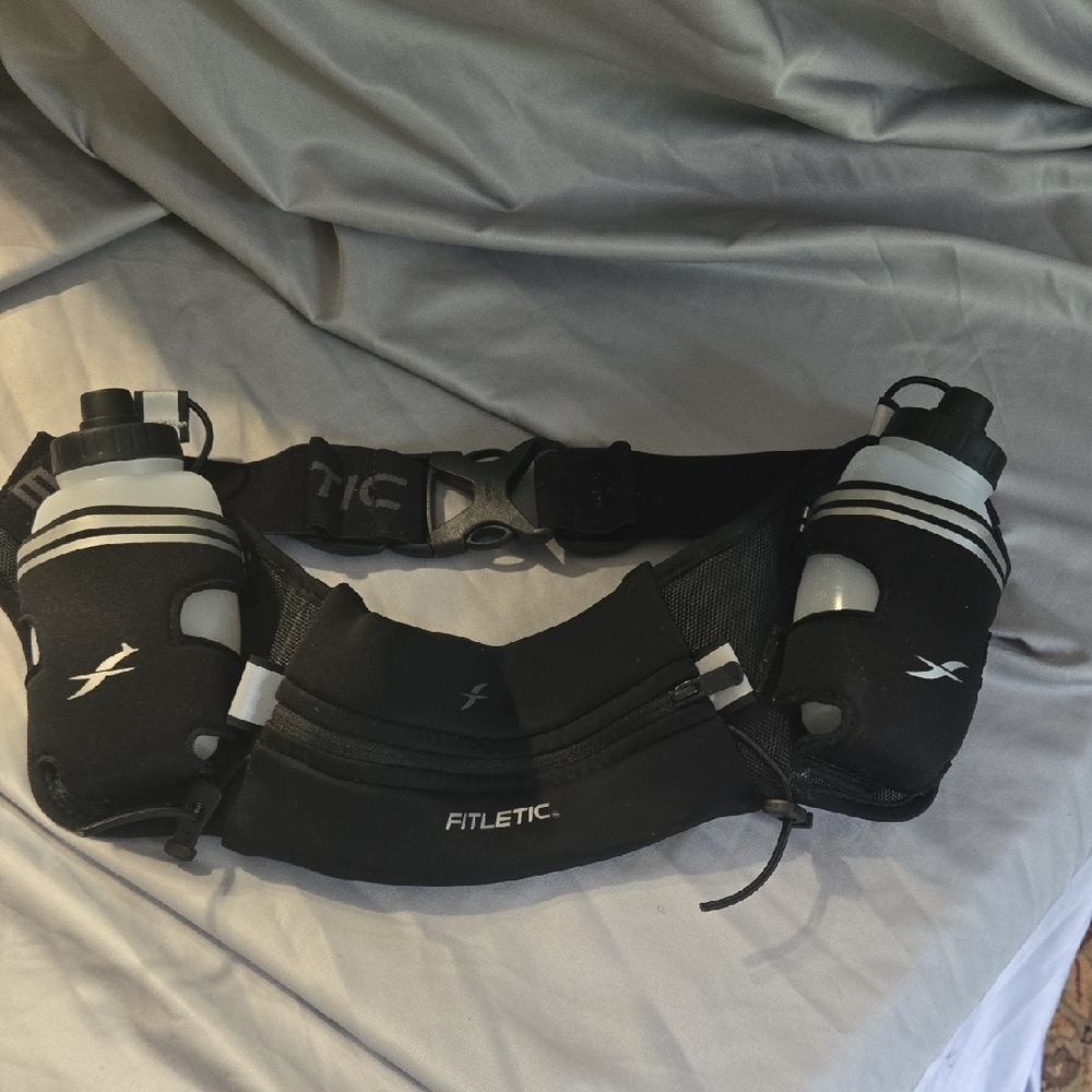 Fitletic Black Hydration Belt with Bottles